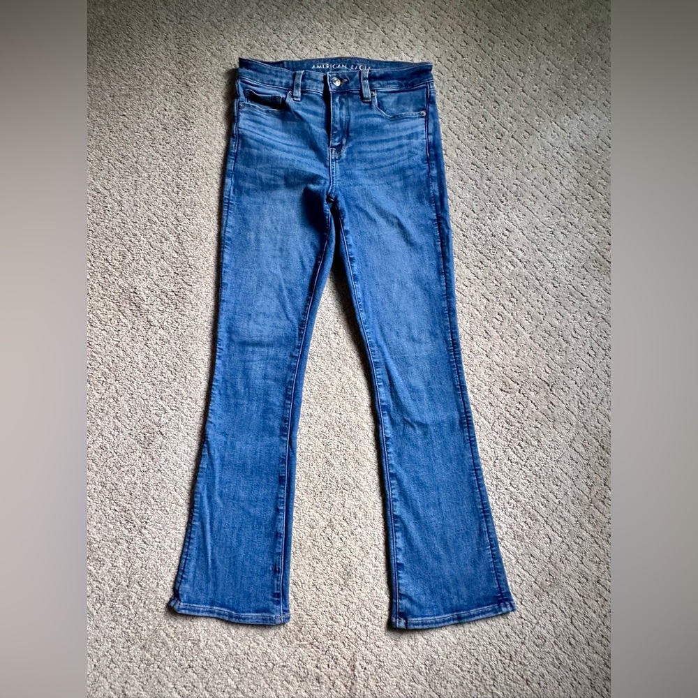 American Eagle Hi-Rise Skinny Kick Jeans, Size 4 Short